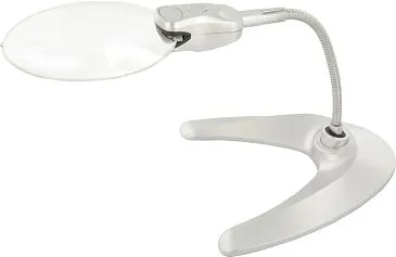 Лупа настольная на гибком штативе 3x/6x, с подсветкой (80101-107)