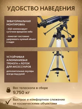 Телескоп Levenhuk New Skyline PLUS 80/900 EQ2, изображение 17