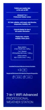 Метеостанция Explore Scientific «7 в 1» Wi-Fi, профессиональная, черная, изображение 4