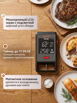 Термометр для мяса Levenhuk Wezzer Grill BT30, изображение 15